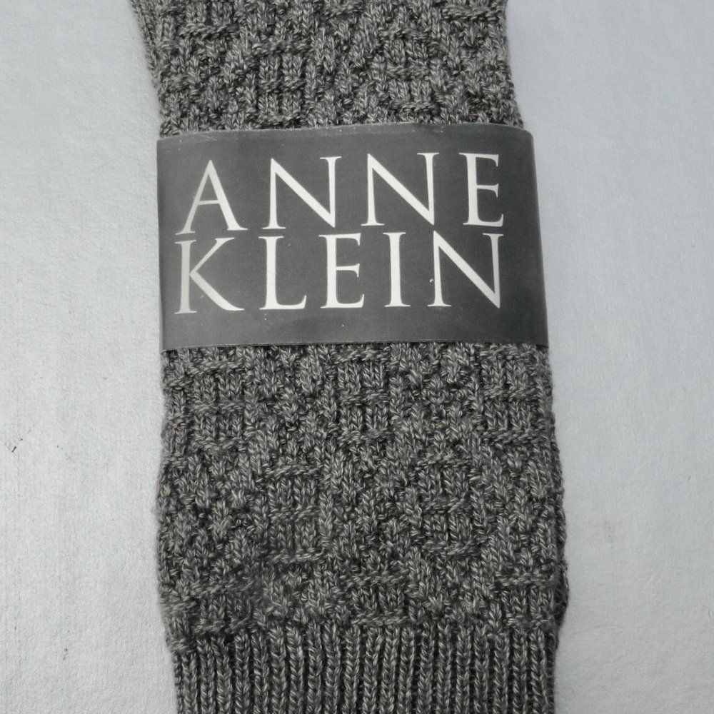 Anne Klein Dark Gray Knit Calf Socks Thick Diamond